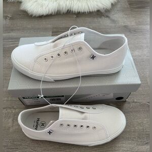 👟💕🤍HURLEY Women's Slip On No Laces Sneakers White Size 7.5